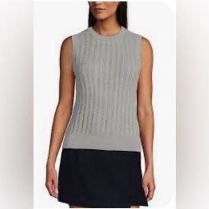 NWT Calvin Klein Light Gray Cable Knit Sleeveless Vest